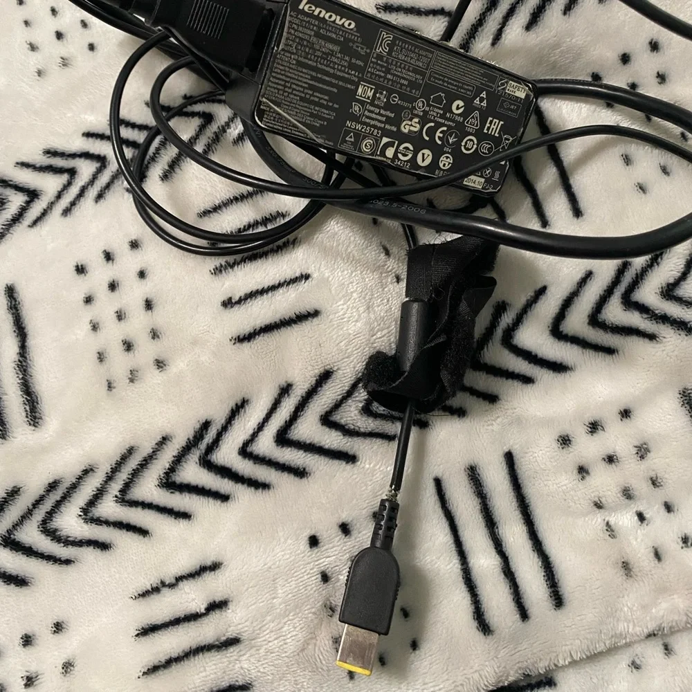 Lenovo Rectangle Yellow Laptop Charger